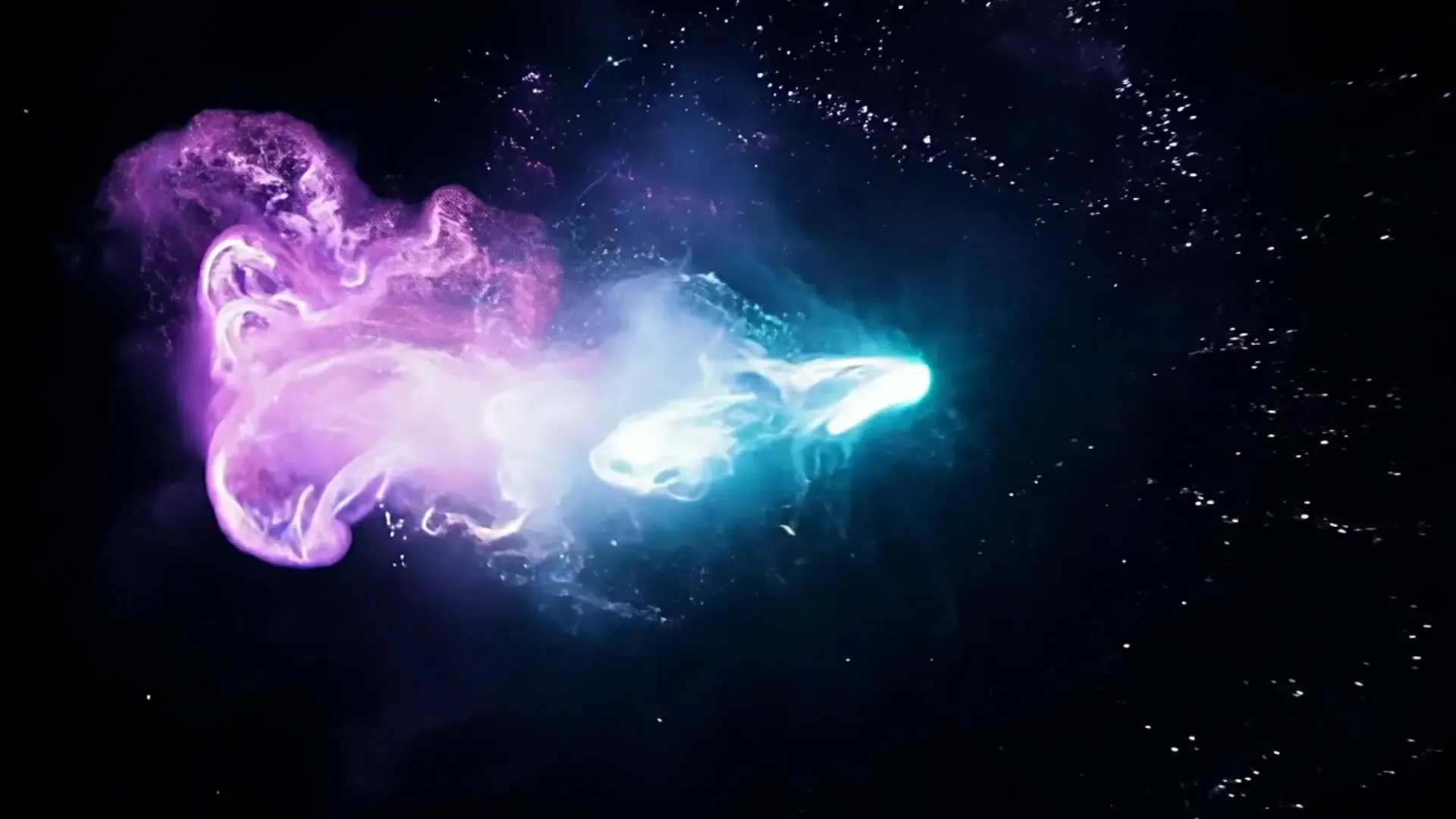 Cosmic Smoke and Stars Overlay for Title Animation